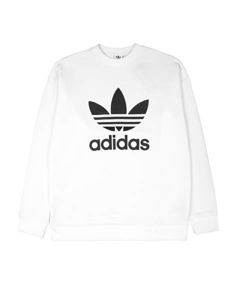 adidas damen trefoil sweatshirt weiß|adidas originals trefoil crew sweatshirt.